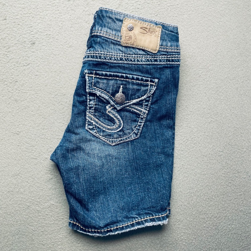 Silver Jeans Women Denim Shorts Cotton W25 Suki Surplus Y2K Western‎ McBling